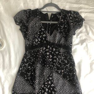 Black Floral and Lace Dress
